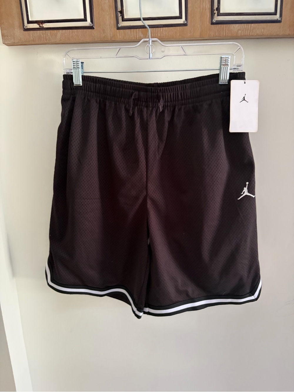 Jordan Boys Black Athletic Shorts with White Trim
